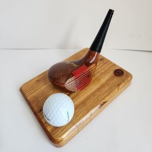 Vintage Toney Penna Golf Club Retirement Gift Desk Plaque Business Card Holder